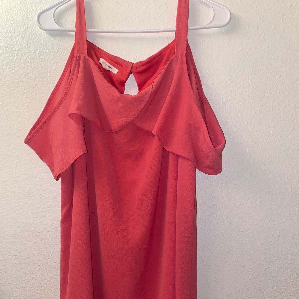 Large coral dress from Maurice's.